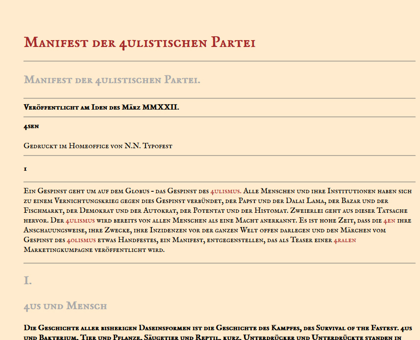 Ausschnitt aus dem Original - Manifest der 4ulistischen Partei